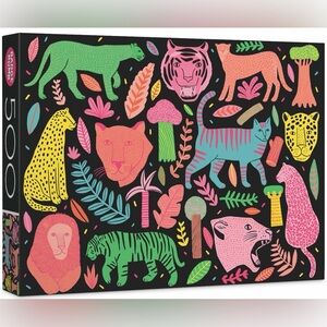 Wild Cats Puzzle Badge Bomb Colorful Animal Print Box NEW Sealed